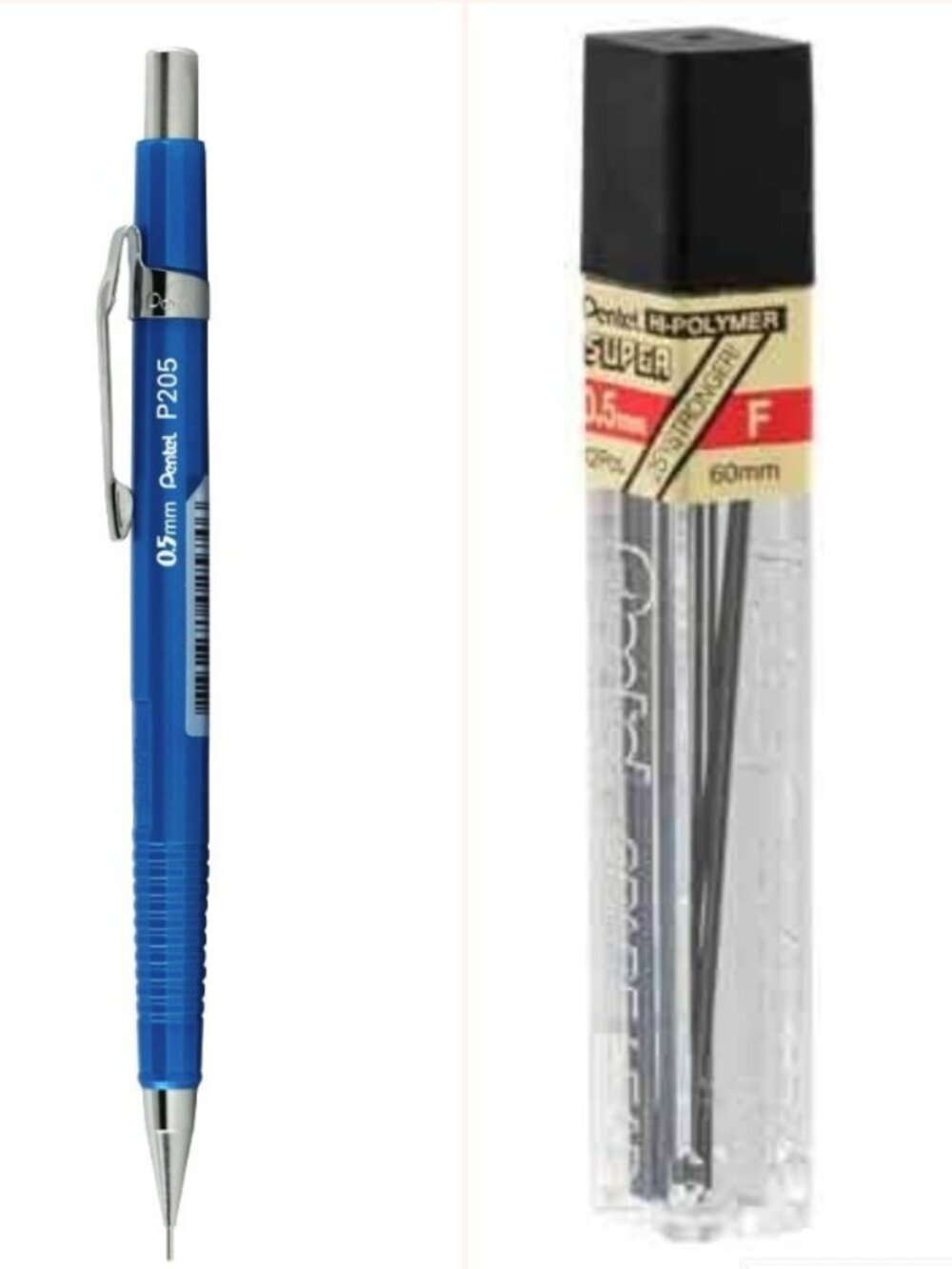 Pentel Sharp Drafting Pencil 0.5mm Metallic Blue Barrel w/12 pcs F-lead Office
